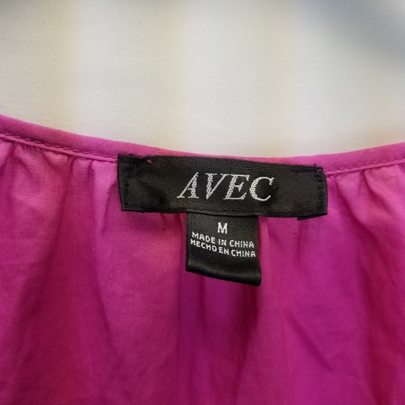 🌻Avec Pink top tassel embroidered boho top M - Picture 2 of 4